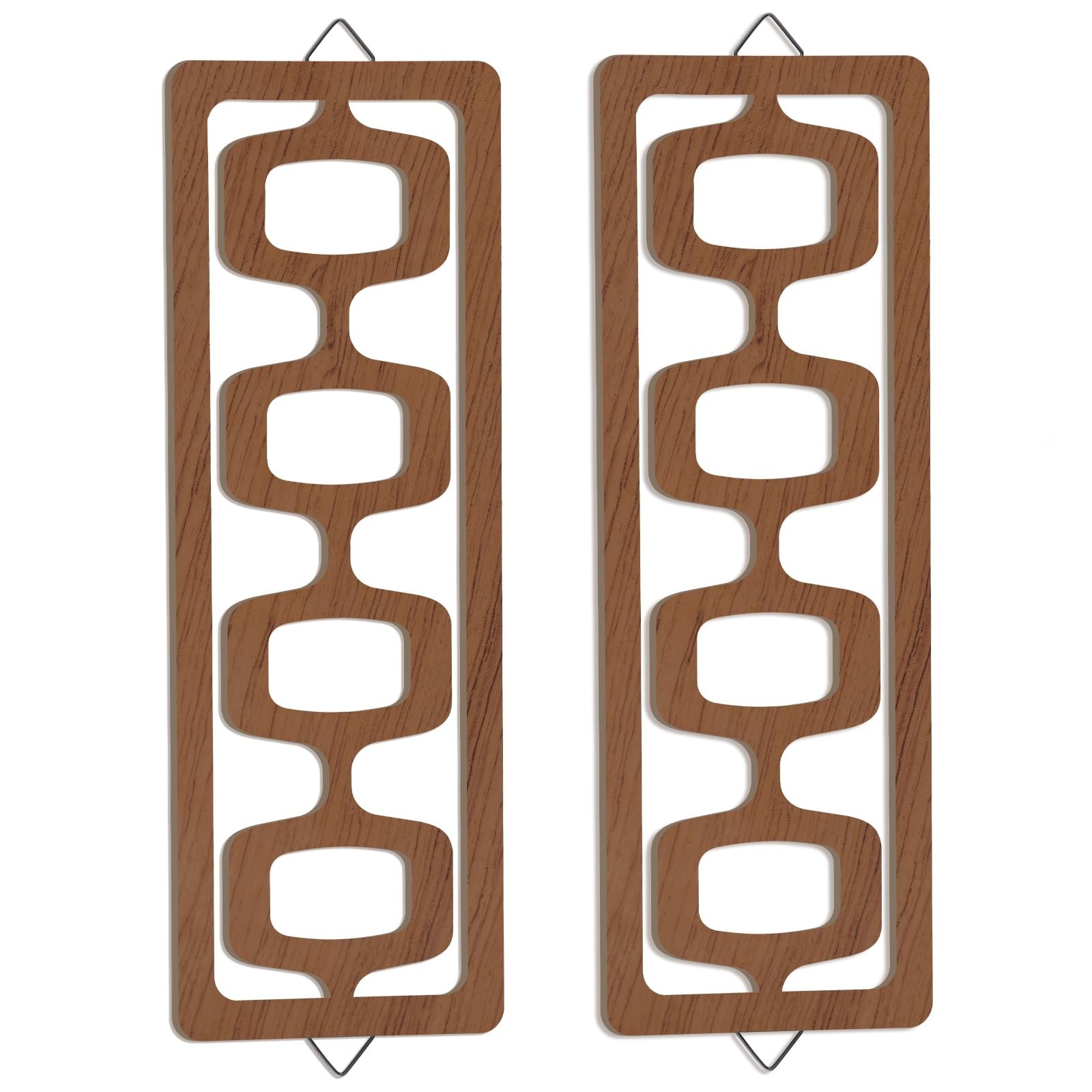 2pcs Mid Century Modern Geometric Wall Art Decor - Brown Home Decoration