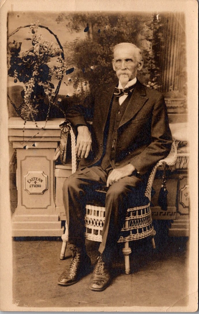 Elderly Gentleman Full Length Studio Portrait Postcard Real Photo RPPC Elderly Gentleman Full Length Studio Portrait Postcard Real Photo RPPC