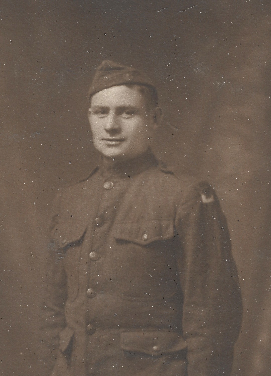 WWI RPPC Photo U.S. Soldier: 2nd Army Patch WWI RPPC Photo U.S. Soldier: 2nd Army Patch