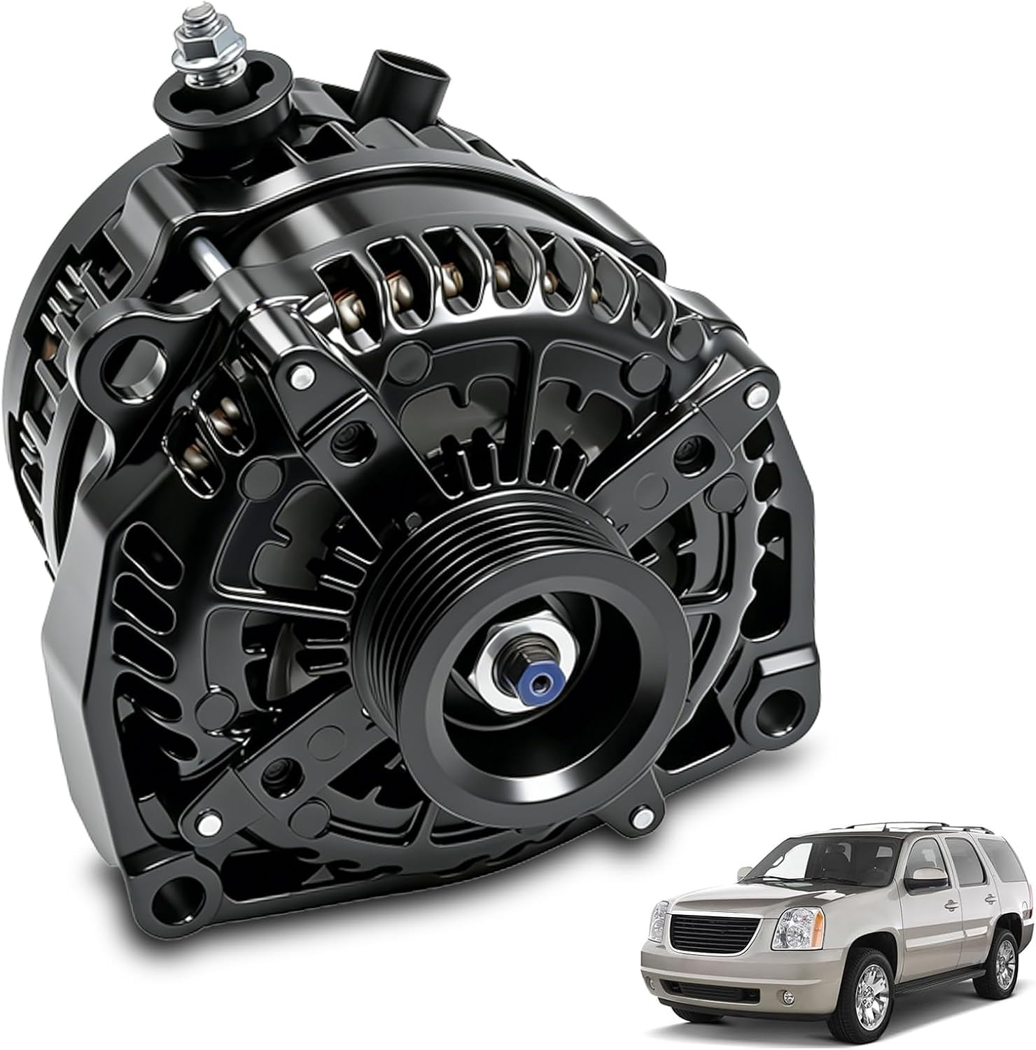 15093928 300 AMP 14V High Output Alternator with Pulley Fit for Chevy Silverado 15093928 300 AMP 14V High Output Alternator with Pulley Fit for Chevy Silverado