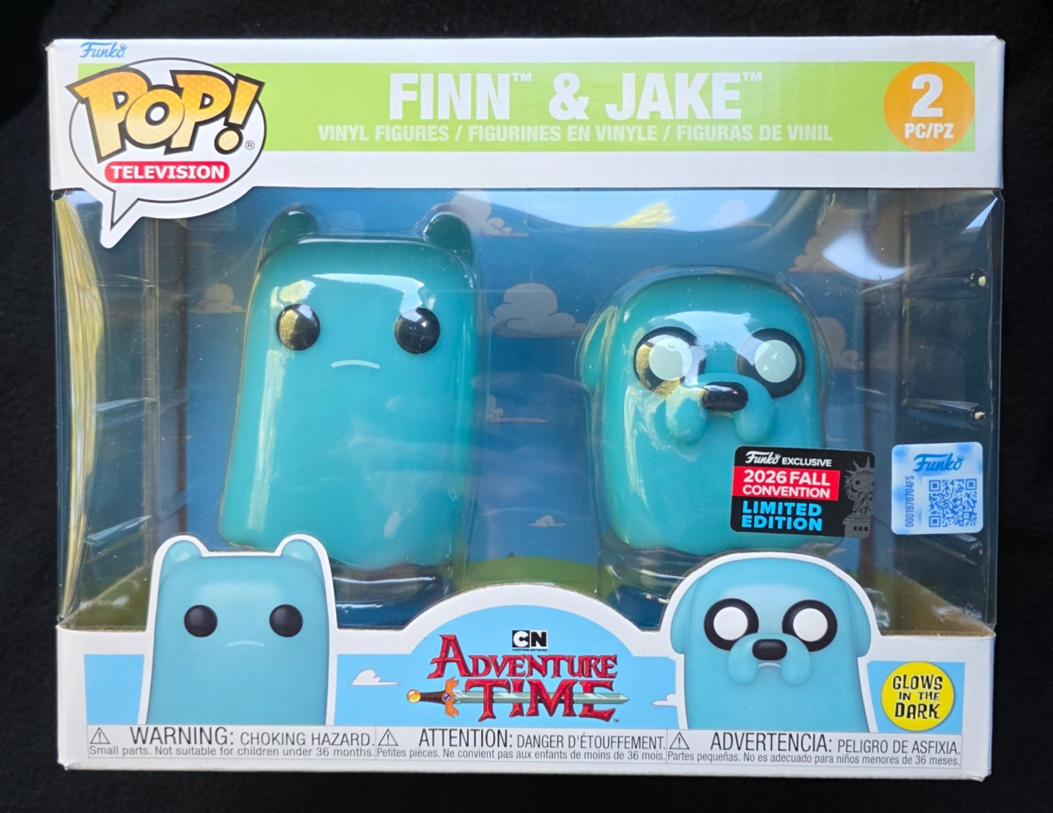 Funko Pop NYCC 2026 Adventure Time: Finn and Jake GITD 2-Pack Shared - In Hand Funko Pop NYCC 2026 Adventure Time: Finn and Jake GITD 2-Pack Shared - In Hand
