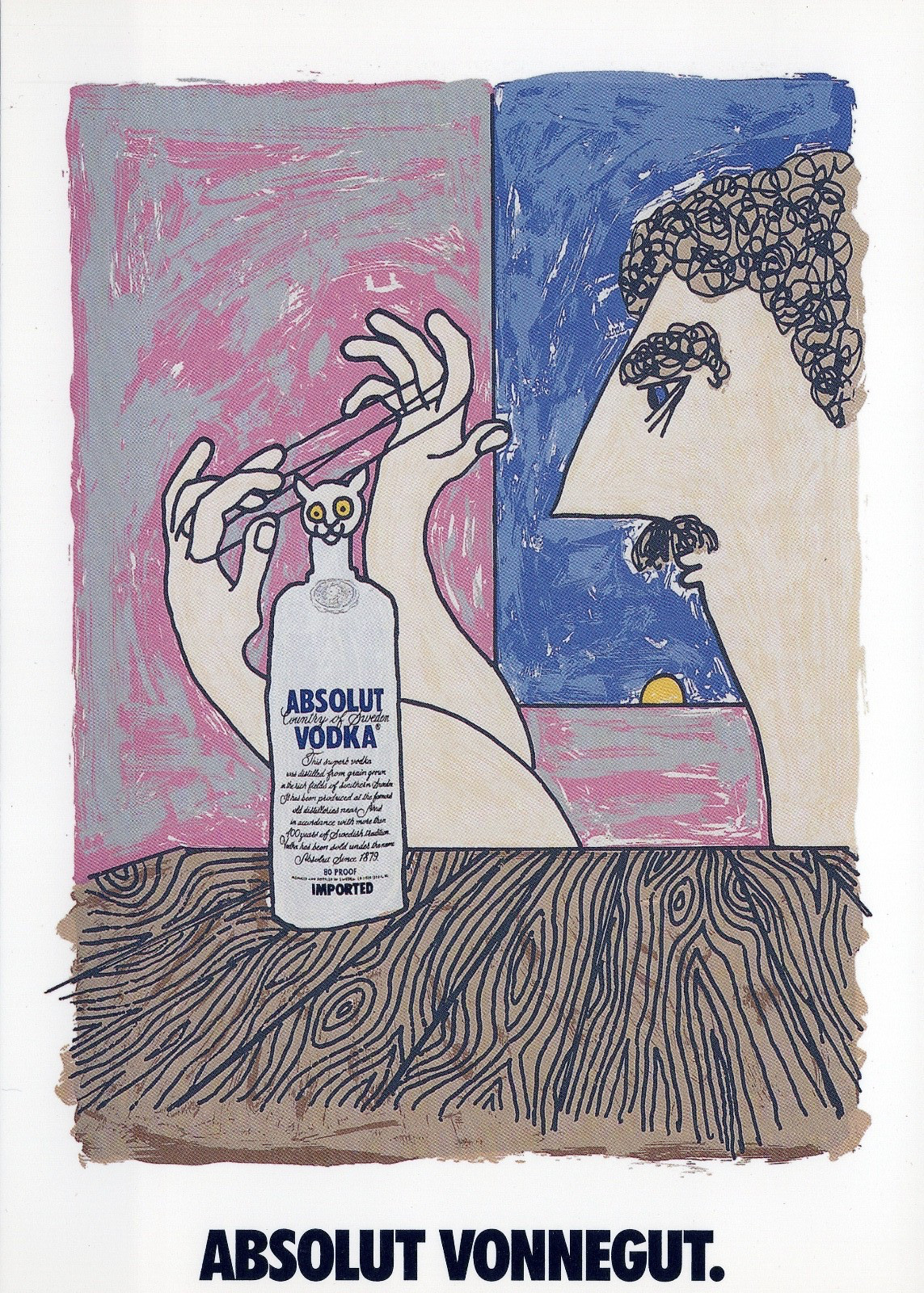 Absolut Vonnegut Postcard - Vintage Authentic - 