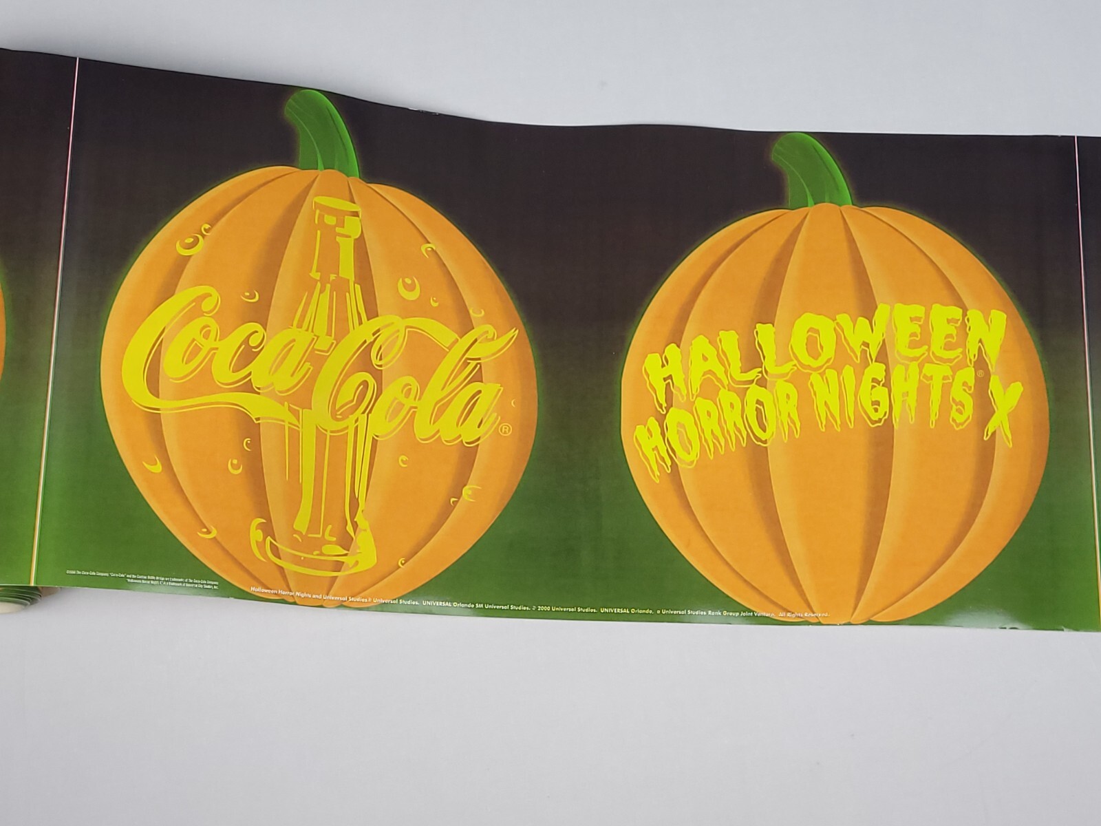 VTG 2000 Coca Cola Halloween Horror Nights Universal Studios 24" Banner