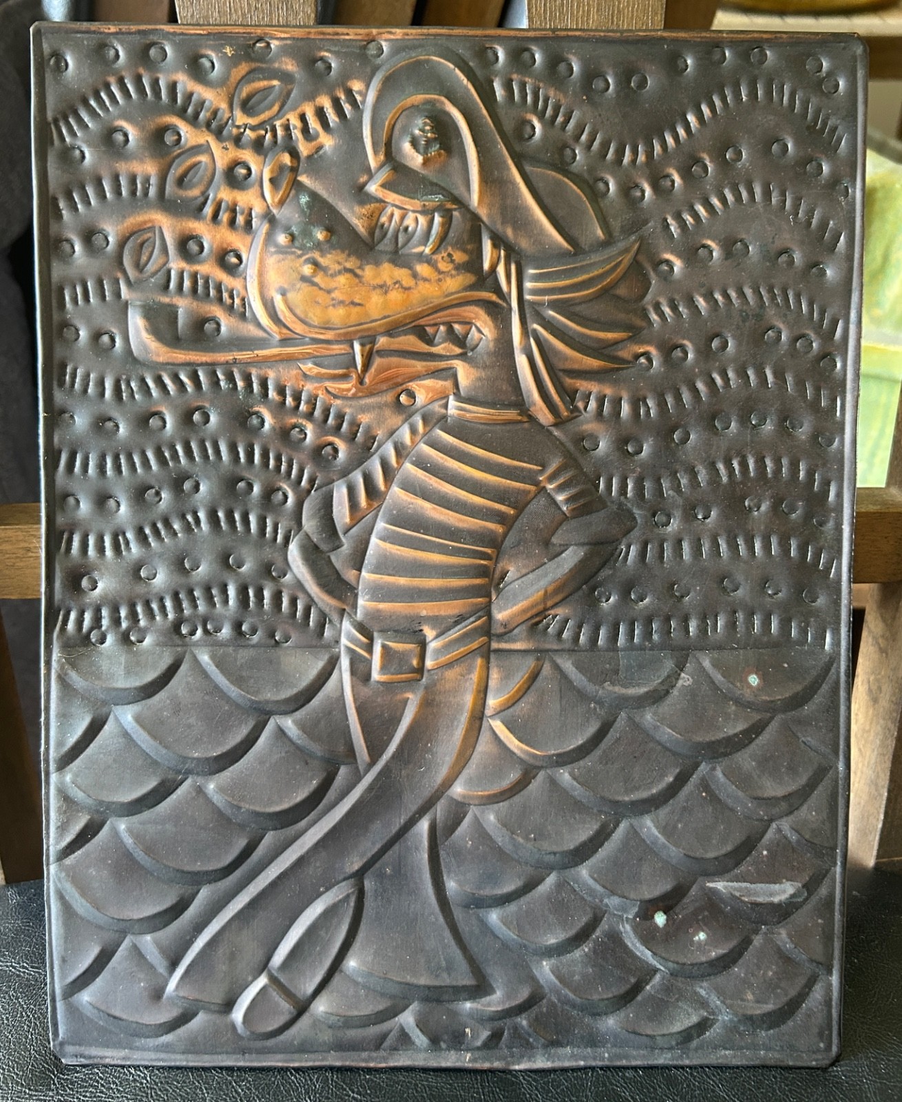 Vintage Soviet Era Russian Chekanka Depicting "Volk" from Classic Cartoon Vintage Soviet Era Russian Chekanka Depicting "Volk" from Classic Cartoon