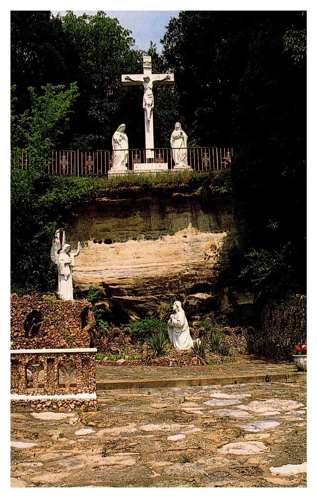 Eureka Missouri Gethsemani Calvary Grotto Black Madonna Shrine Chrome Postcard