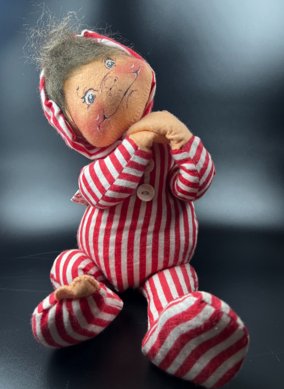 Vintage 1965 Annalee Christmas morning kid doll adjustable handmade holiday 12" Vintage 1965 Annalee Christmas morning kid doll adjustable handmade holiday 12"