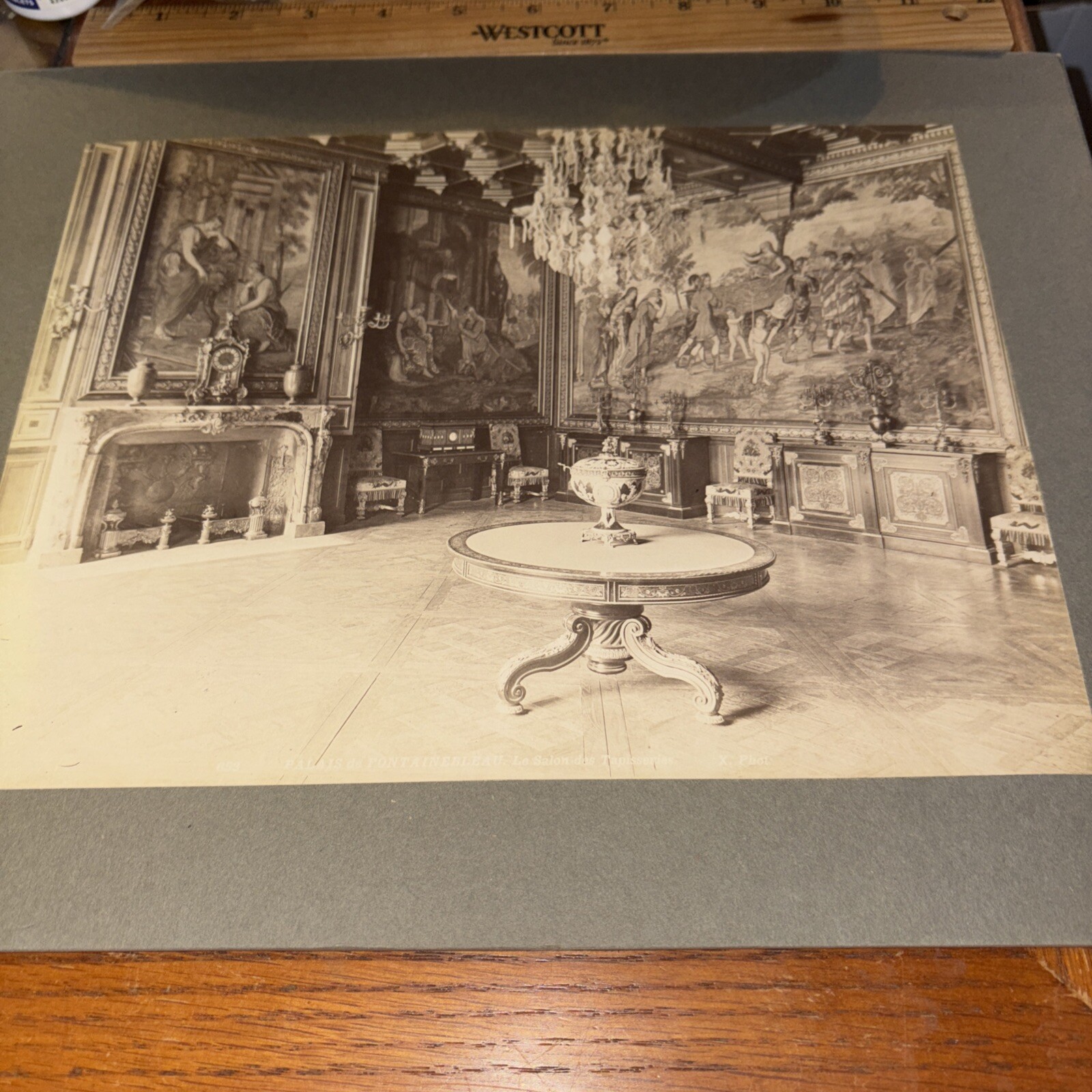 Antique Fontainebleau Chateau Interior Salon Mounted French Architecture Photo Antique Fontainebleau Chateau Interior Salon Mounted French Architecture Photo