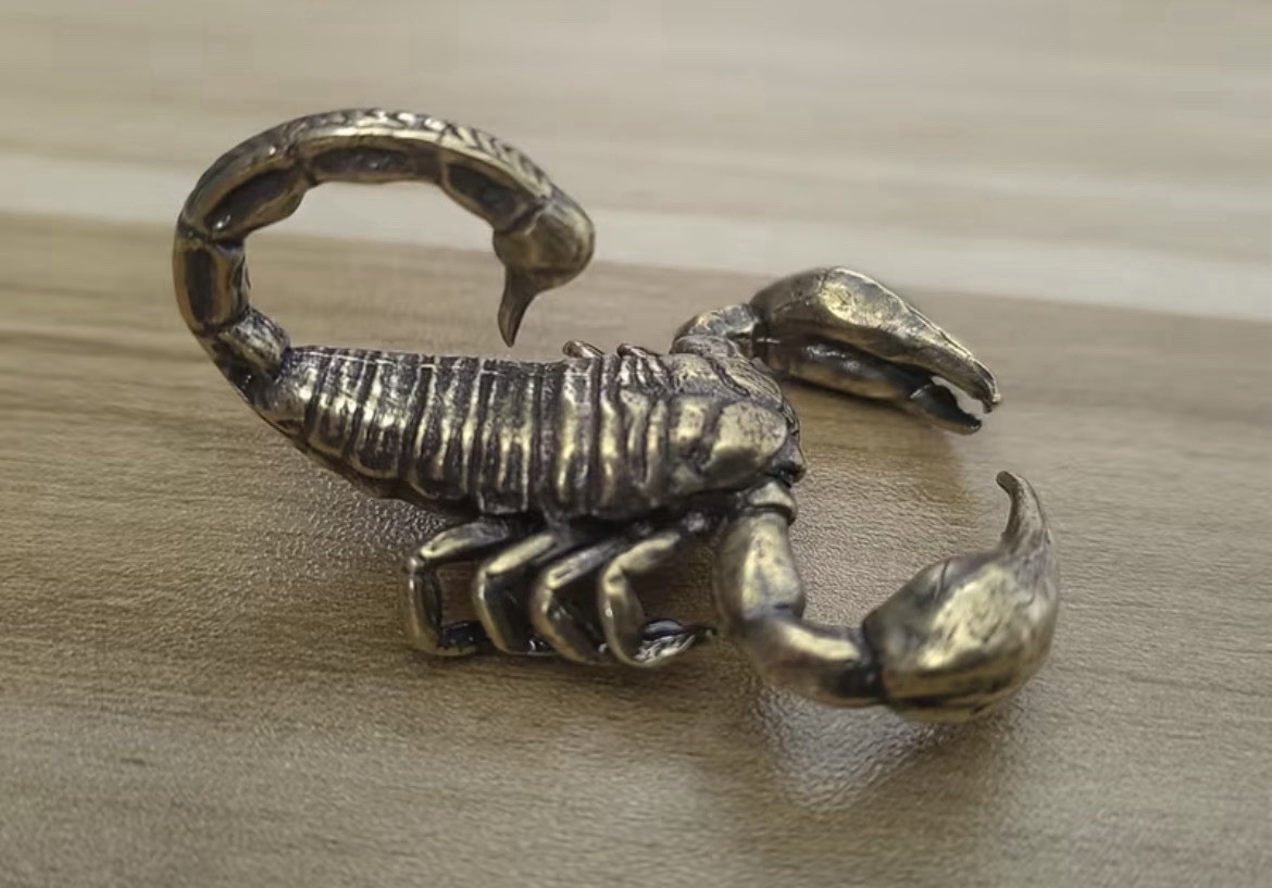 Brass Scorpion Figurine - EDC Desk Pet & Gothic Decor - Antiqued Metal Sculpture Brass Scorpion Figurine - EDC Desk Pet & Gothic Decor - Antiqued Metal Sculpture