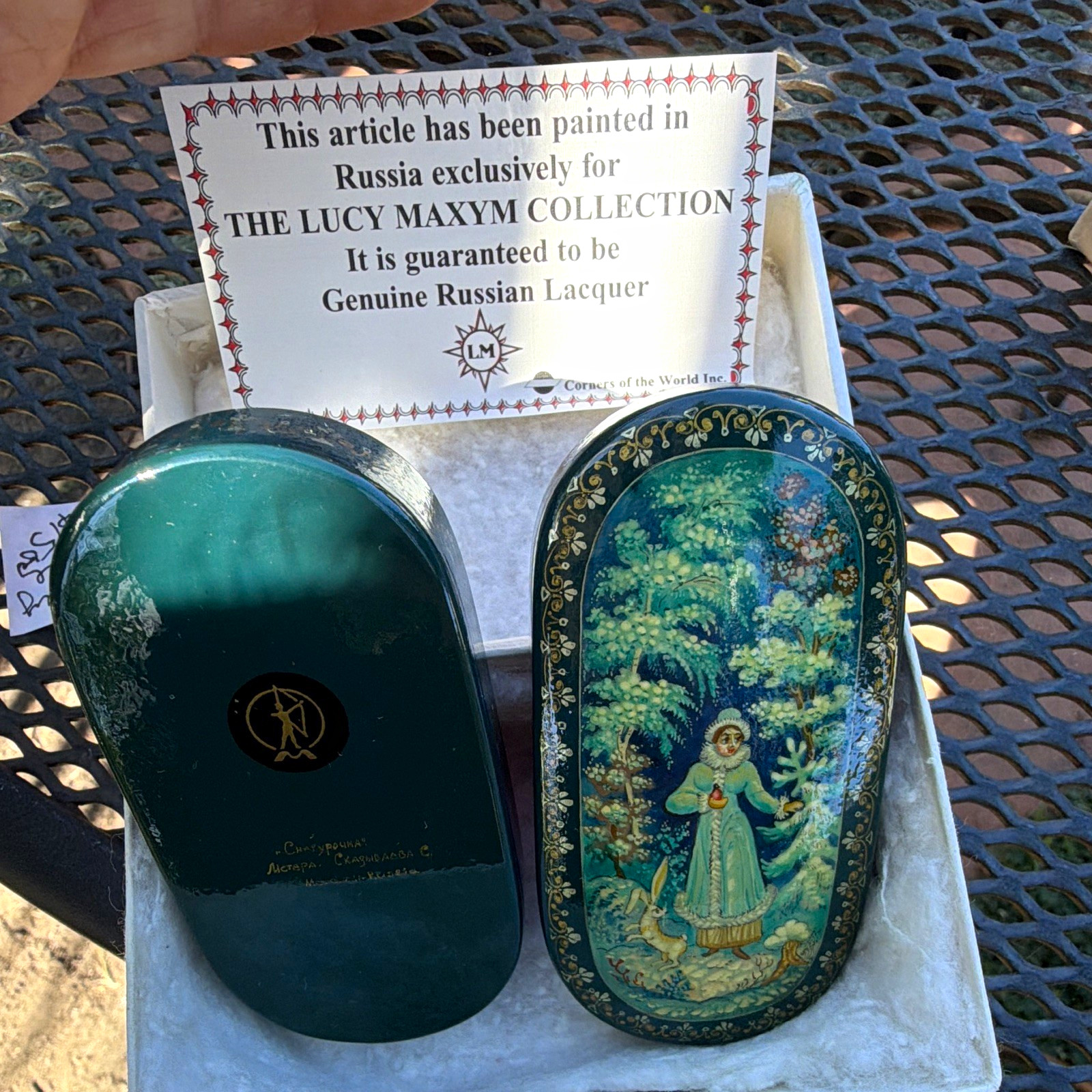 VTG Russian Lacquer Box "Snegurochka" Mstera Artist Signed Lucy Maxym Coll w/box VTG Russian Lacquer Box "Snegurochka" Mstera Artist Signed Lucy Maxym Coll w/box