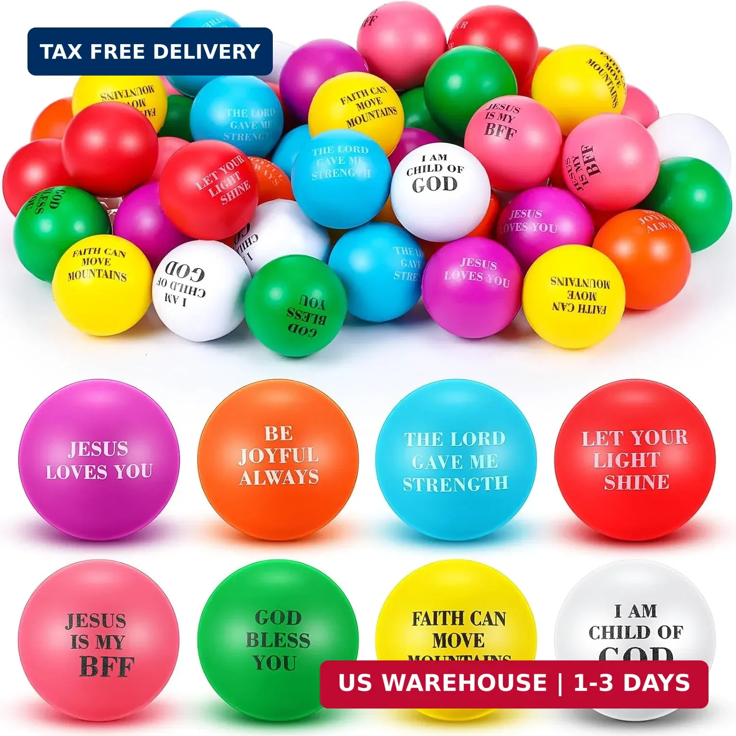 48 Pcs Christian Bible Verse Balls Bulk, Bible Toys for Kids 48 Pcs Christian Bible Verse Balls Bulk, Bible Toys for Kids