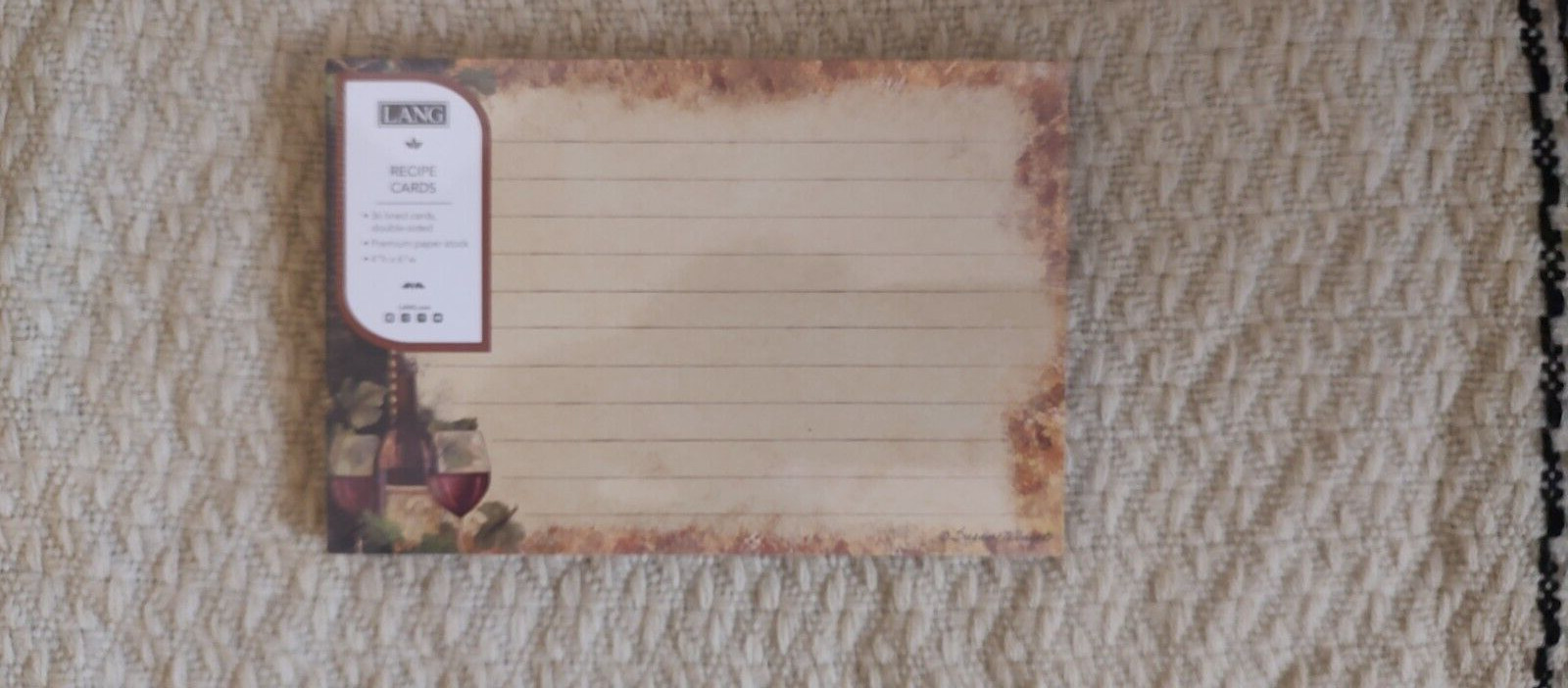 Lang ~ Gilded Wine Recipe Cards ~ 36 Lined Cards  Size: 4"x 6"  by Susan Winget
