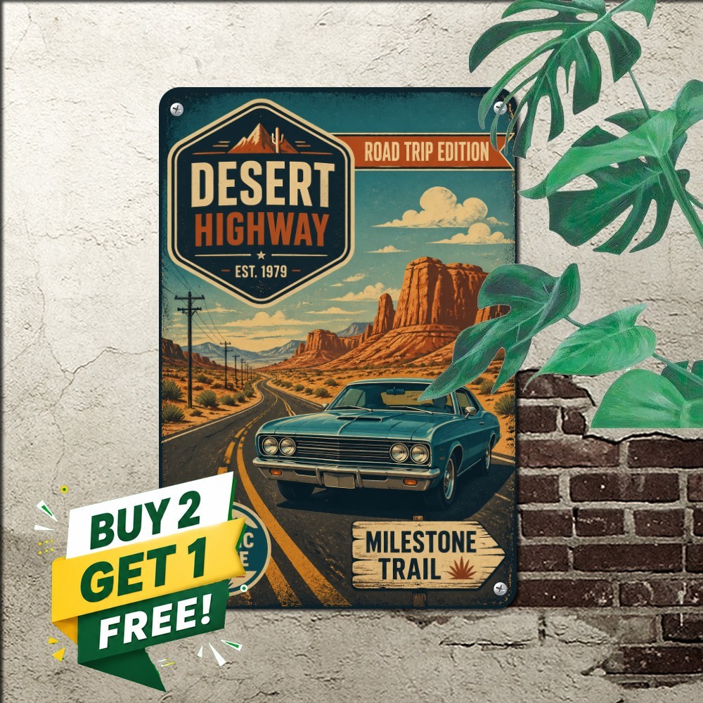 Historic American Route Tin Sign Vintage Automobile Touring Metal Wall Plaque Historic American Route Tin Sign Vintage Automobile Touring Metal Wall Plaque