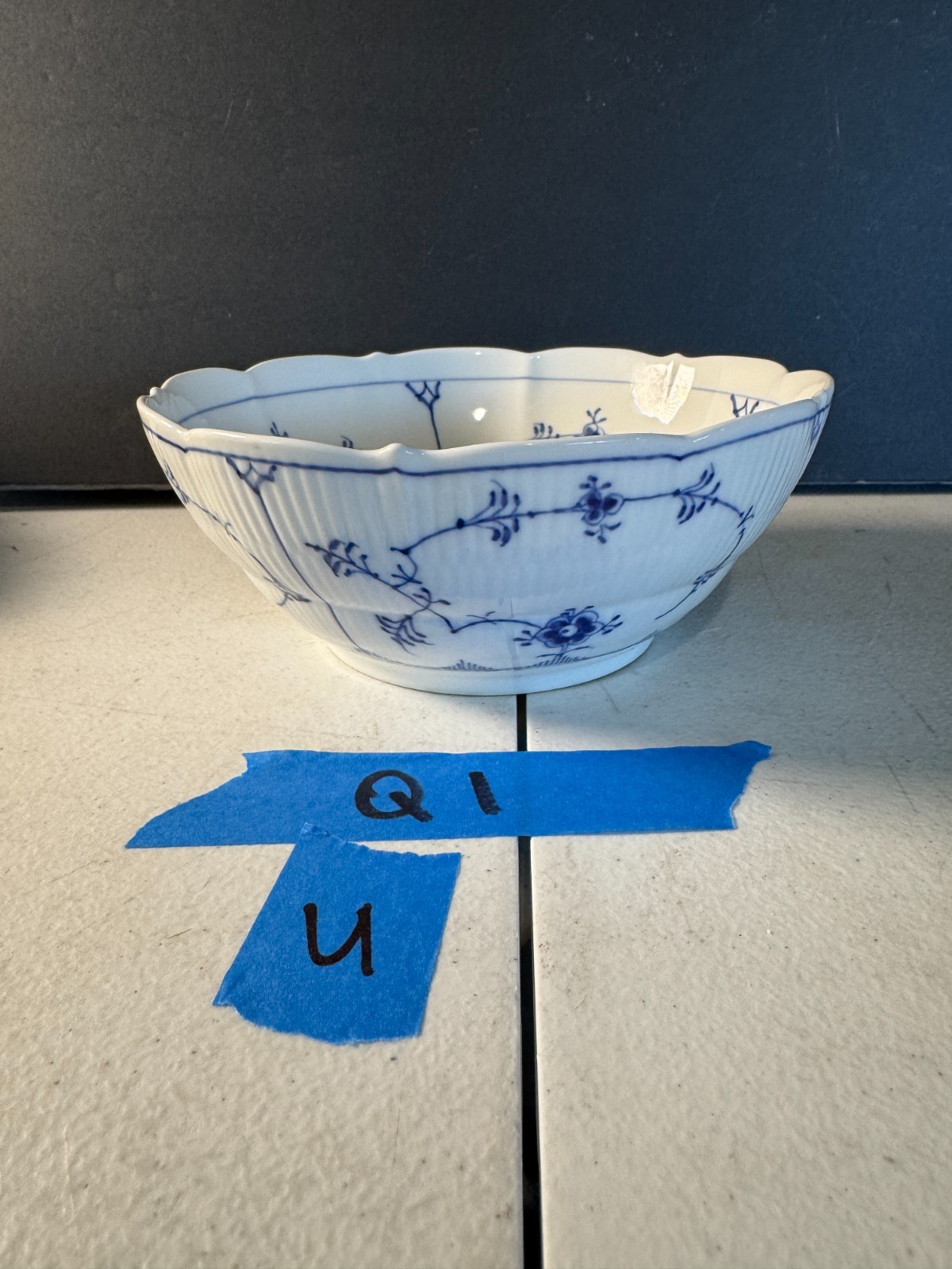 Royal Copenhagen Blue Fluted Plain #311 8.25” Serving Salad Bowl 1st Quality
