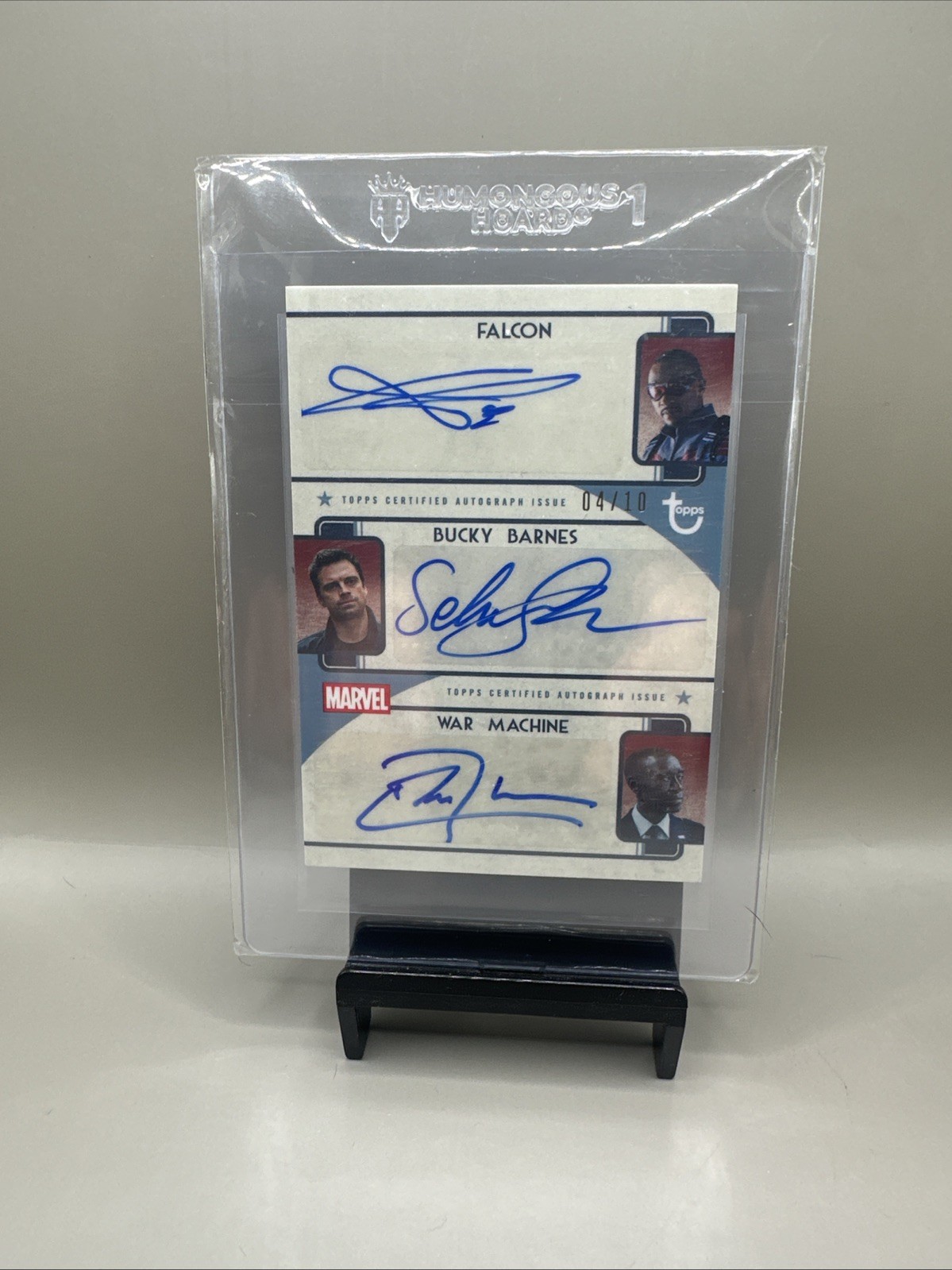 Topps 2026 Brooklyn Captain America 85th Triple Auto Falcon Bucky WM 4/10 Topps 2026 Brooklyn Captain America 85th Triple Auto Falcon Bucky WM 4/10