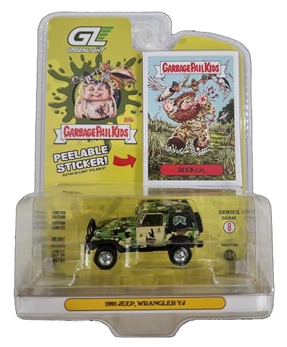 GreenLight 1991 Jeep YJ Duck Cal Garbage Pail Kids GPK Series 8 1:64 54120-E GreenLight 1991 Jeep YJ Duck Cal Garbage Pail Kids GPK Series 8 1:64 54120-E