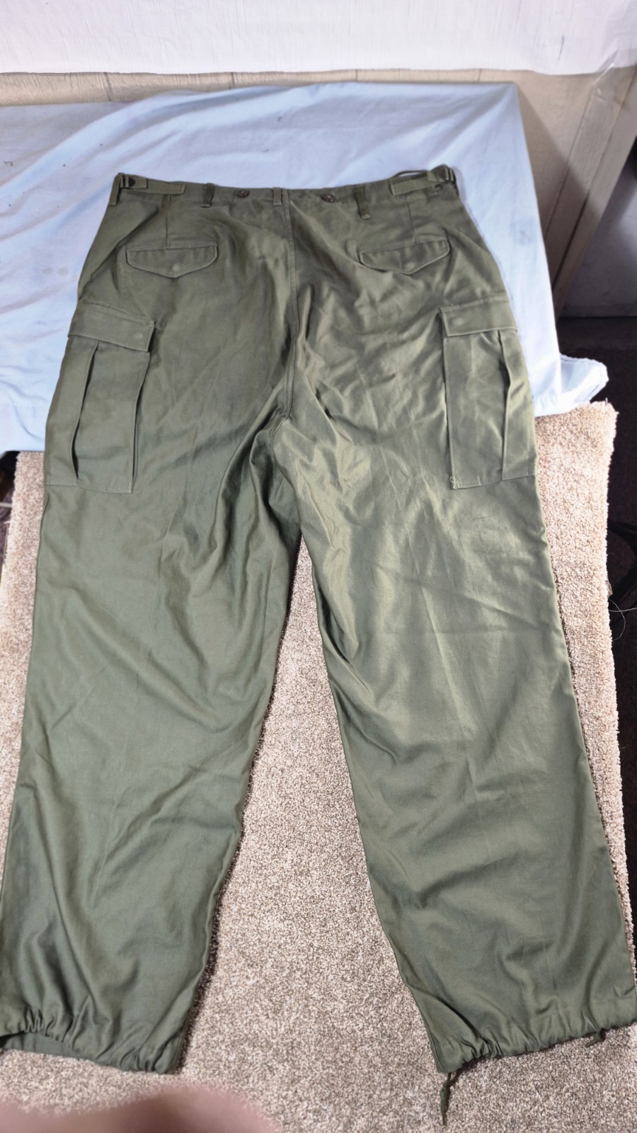 NOS Vintage 1953 US Army M-1951 Field Cargo Pants Cold Wet Trousers XL Long
