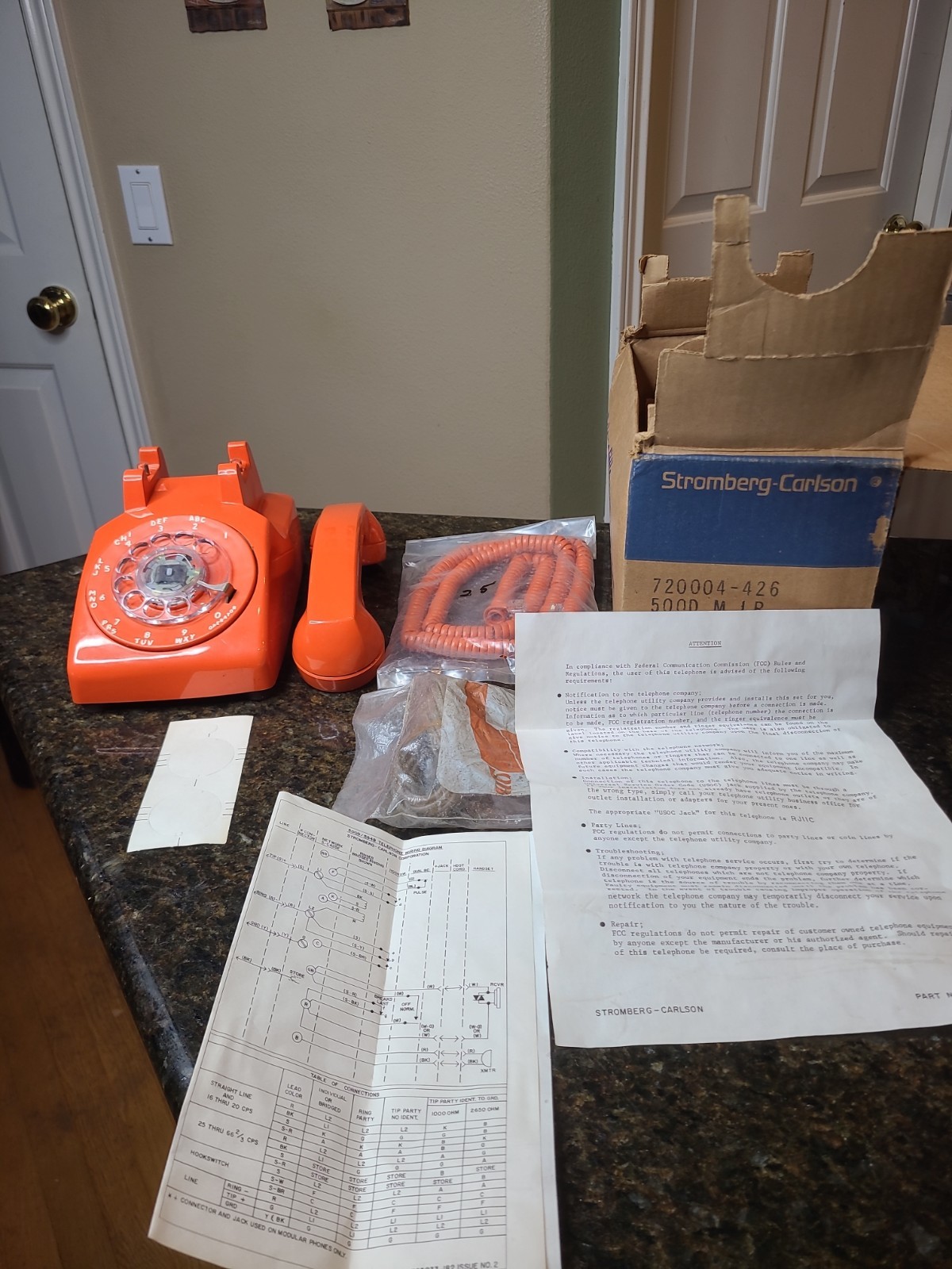 Vintage Stromberg Carlson Orange Table Desk Rotary Dial Telephone Retro Phone Vintage Stromberg Carlson Orange Table Desk Rotary Dial Telephone Retro Phone