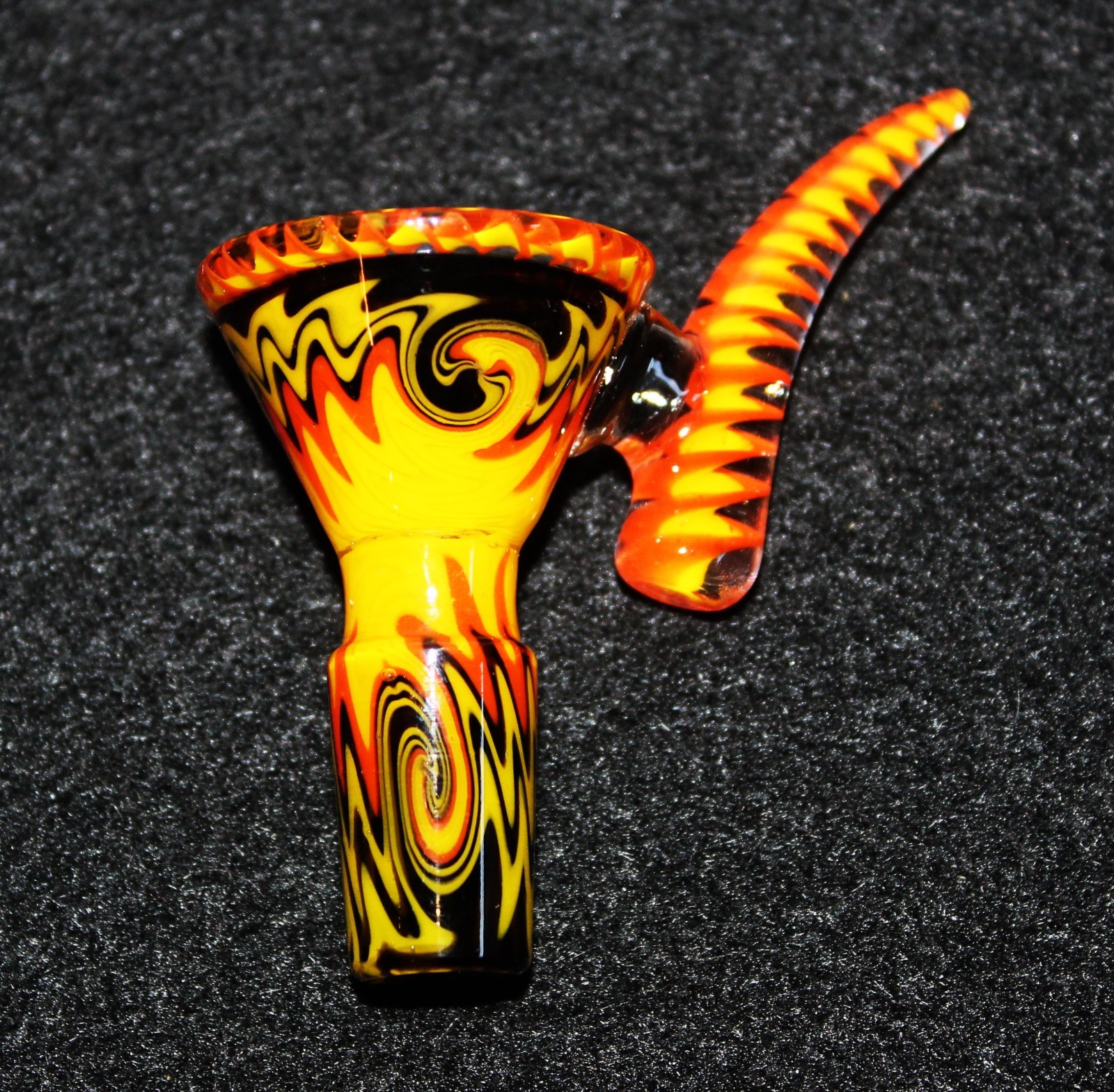 14mm FLAMING VORTEX Glass Slide Bowl w/ built-in screen Tobacco Glass Slide Bowl 14mm FLAMING VORTEX Glass Slide Bowl w/ built-in screen Tobacco Glass Slide Bowl