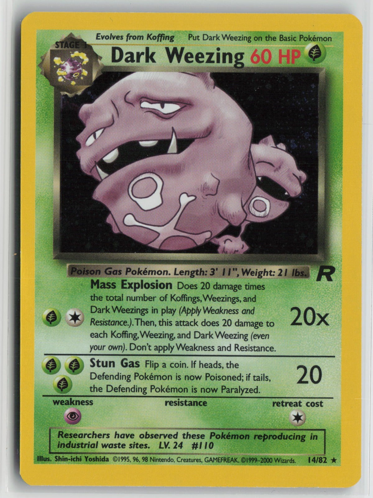 Dark Weezing (14) Holo Rare Unlimited TR 14/82 LP Dark Weezing (14) Holo Rare Unlimited TR 14/82 LP