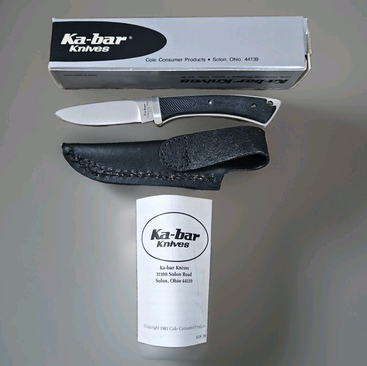 Vtg Kabar 1227 Fixed Blade Knife NOS W/Sheath NOS In Original Box Cleveland Ohio Vtg Kabar 1227 Fixed Blade Knife NOS W/Sheath NOS In Original Box Cleveland Ohio