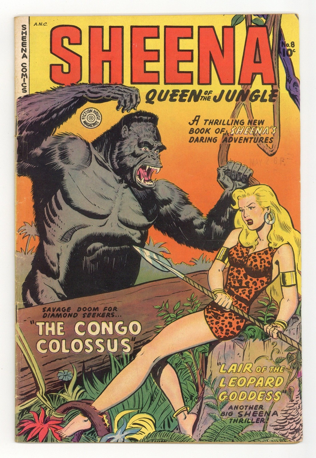 Sheena Queen of the Jungle #8 VG+ 4.5 1950 Sheena Queen of the Jungle #8 VG+ 4.5 1950