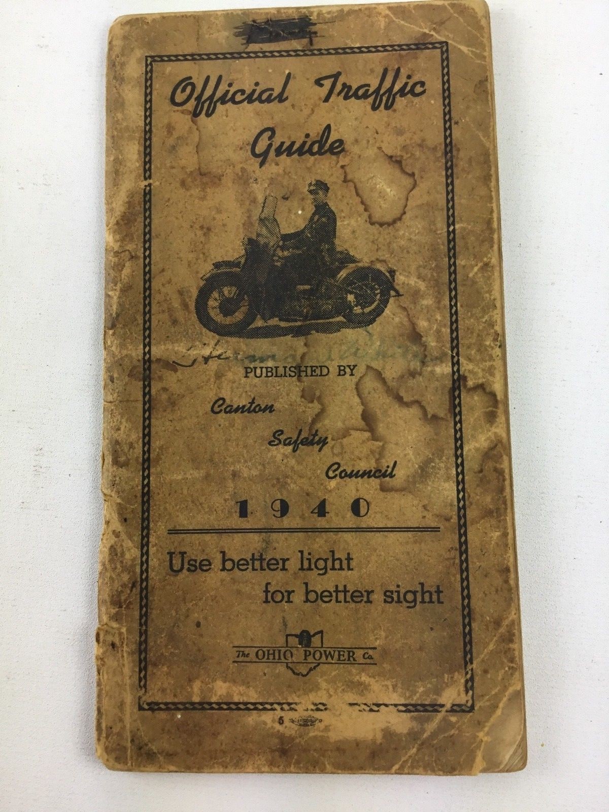 Canton OHIO Vintage Indian Harley Davidson traffic guide 1940 rare collectable Canton OHIO Vintage Indian Harley Davidson traffic guide 1940 rare collectable