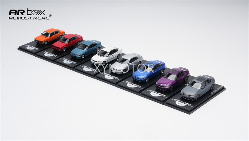 AR box 1/64 50 Years BMW 3 Series Suit 8PCS Diecast Model Car Gifts Collection AR box 1/64 50 Years BMW 3 Series Suit 8PCS Diecast Model Car Gifts Collection
