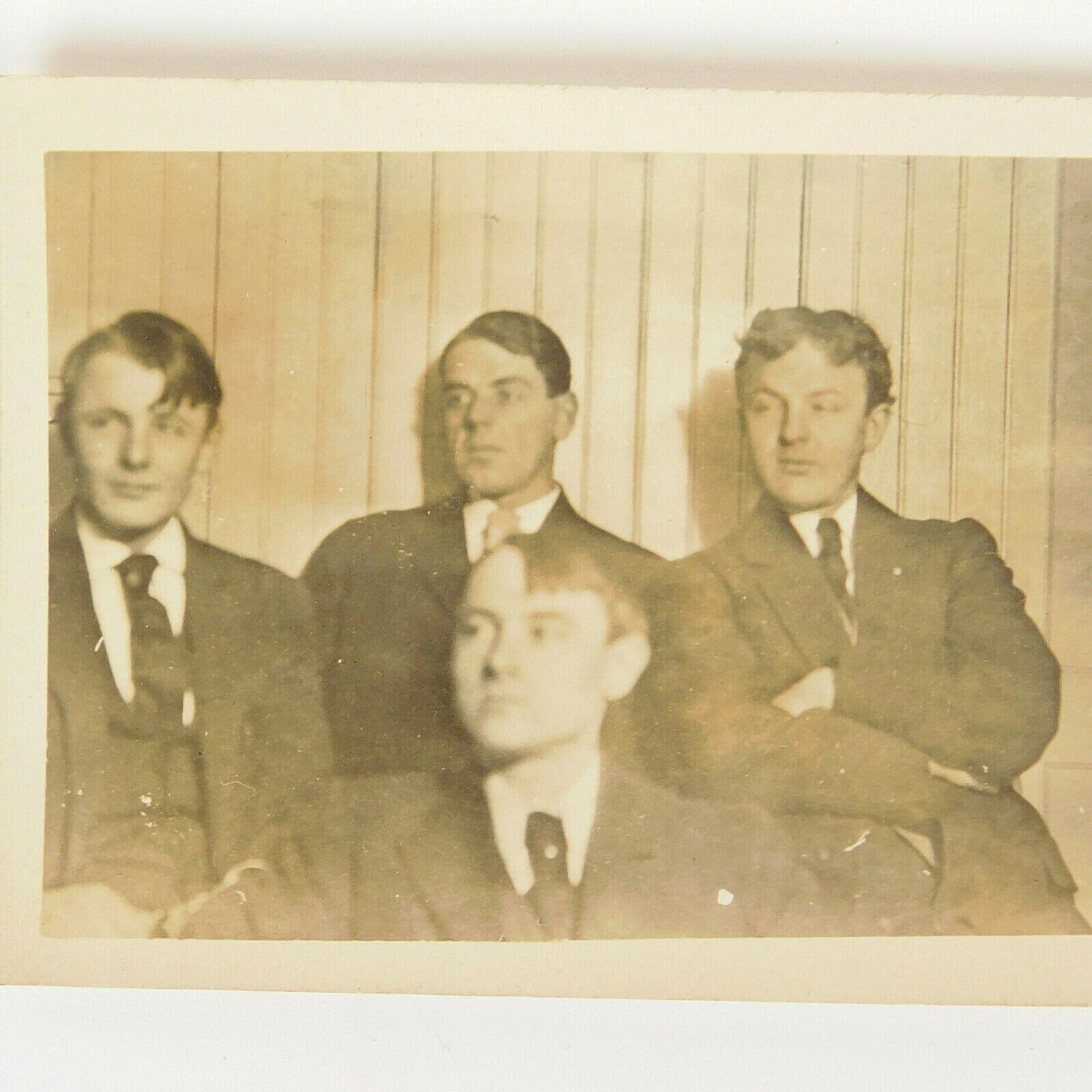 Vintage RPPC Postcard Four Men in Suits at Meeting or Event c.early 1900's Vintage RPPC Postcard Four Men in Suits at Meeting or Event c.early 1900's