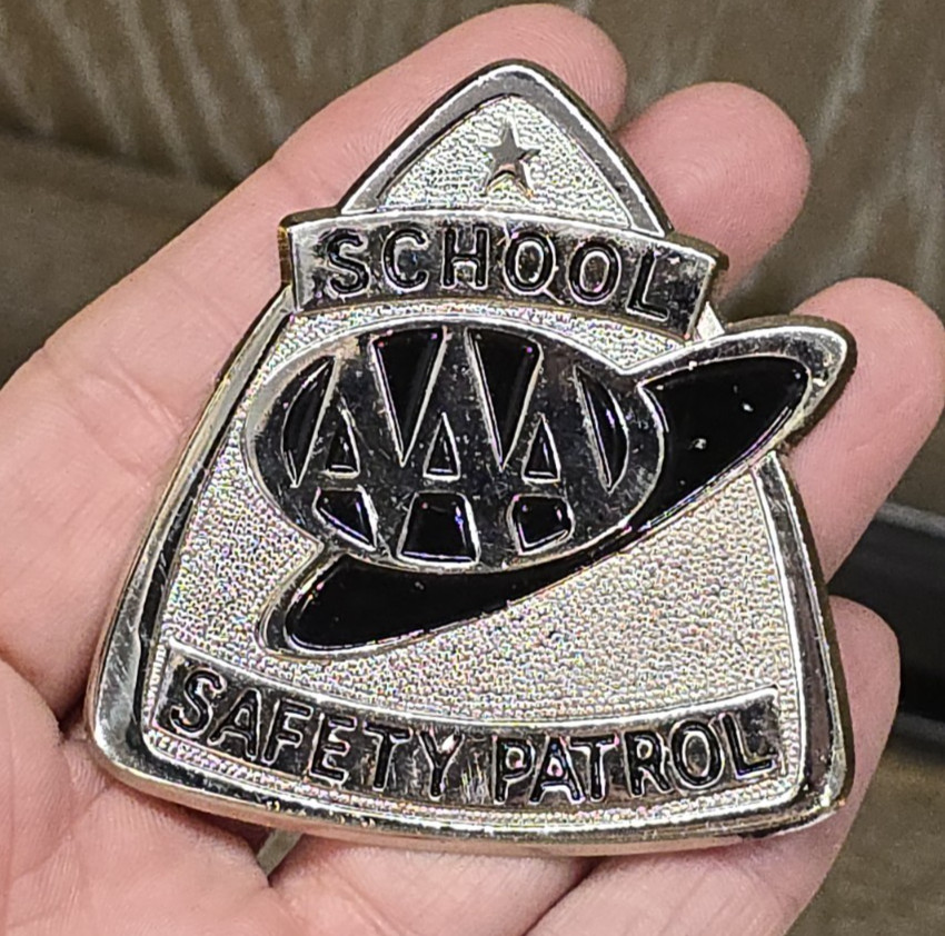 Vintage AAA School Safety Patrol Large Badge Pin Vintage AAA School Safety Patrol Large Badge Pin