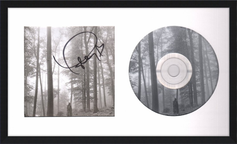 TAYLOR SWIFT autograph.  Signed CD Booklet. Custom framed. FOLKLORE.