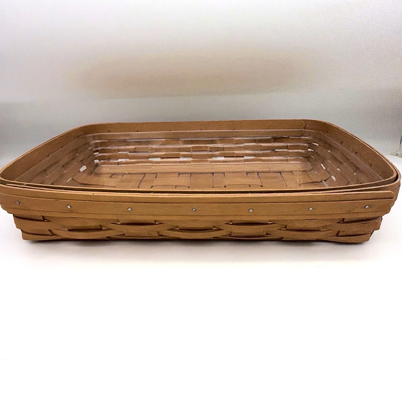 Vtg 1998 Longaberger Rectangular Woven Wood Bread Basket w/ liner Vtg 1998 Longaberger Rectangular Woven Wood Bread Basket w/ liner