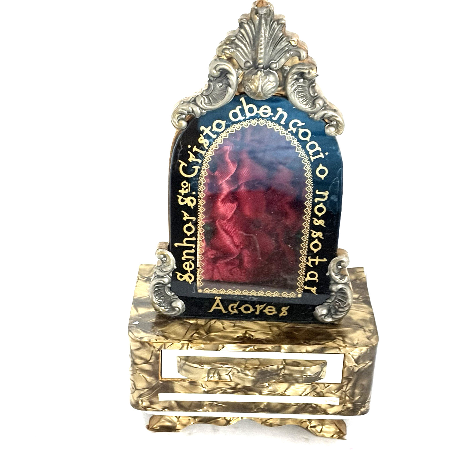 Vintage Portuguese Musical Santos Shrine Jewelry Box 9.75" Vintage Portuguese Musical Santos Shrine Jewelry Box 9.75"