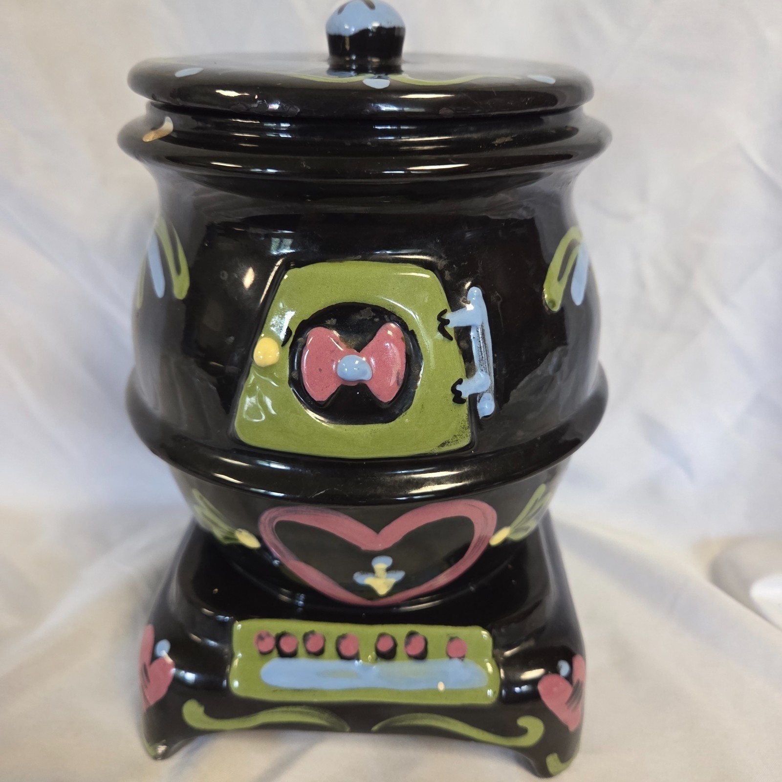 Vintage 1950's California Clemisons Black Potbelly Stove Cookie Jar Vintage 1950's California Clemisons Black Potbelly Stove Cookie Jar