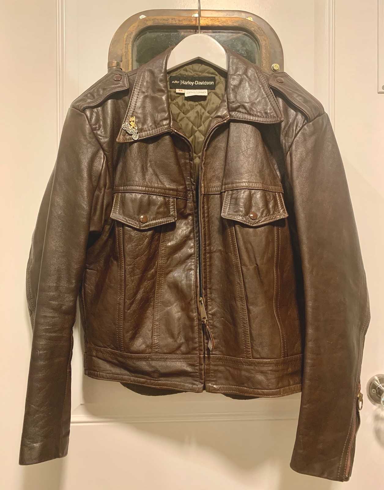 Vintage Rare AMF HARLEY-DAVIDSON 70’s Brown Leather Jacket Size 44~ GOOD CONDITN Vintage Rare AMF HARLEY-DAVIDSON 70’s Brown Leather Jacket Size 44~ GOOD CONDITN