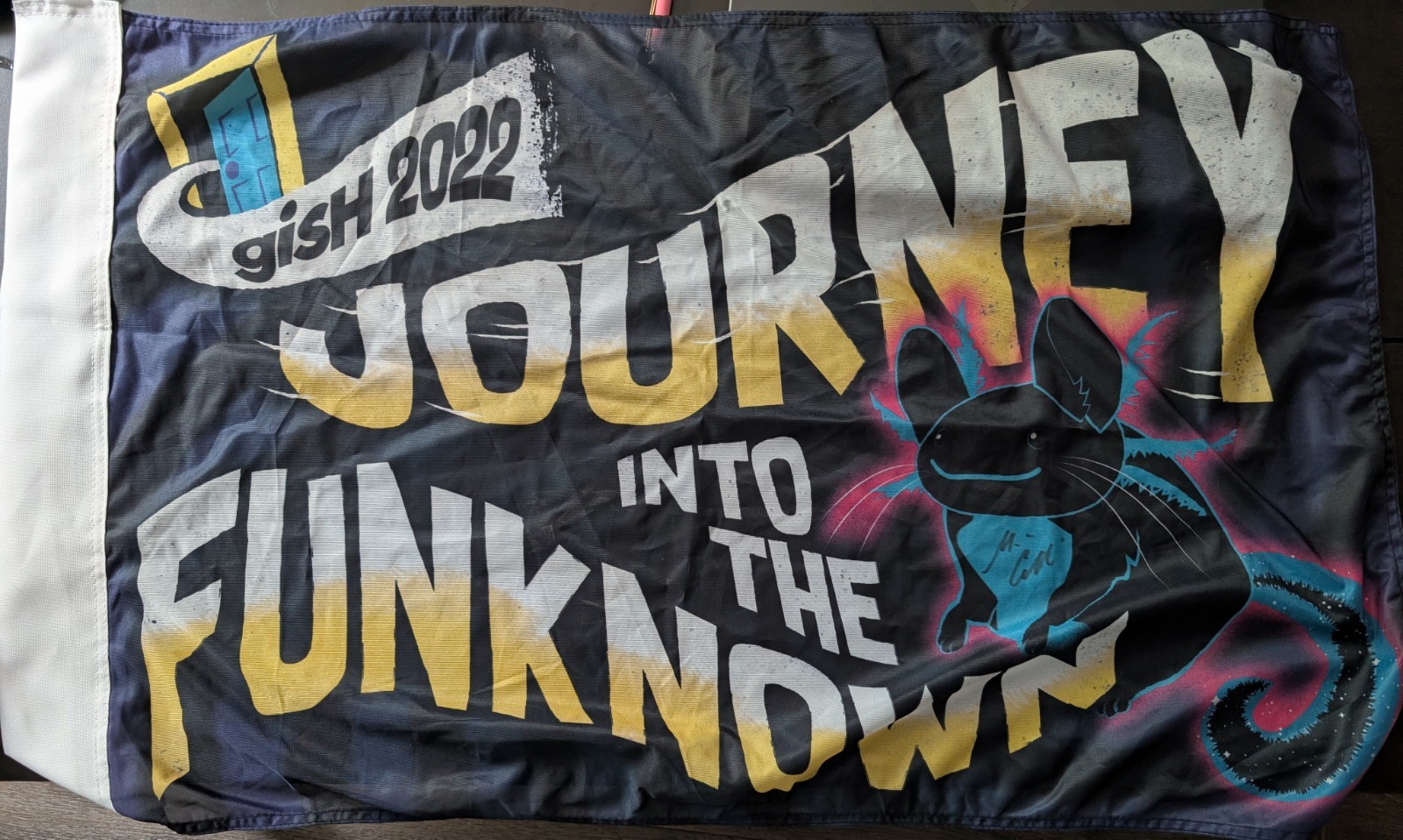 2022 G.I.S.H. Flag "Into The Funknown" Signed By Misha Collins 2022 G.I.S.H. Flag "Into The Funknown" Signed By Misha Collins