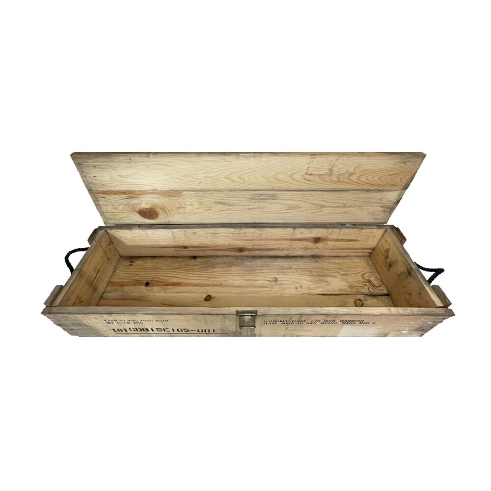 Wooden Crate for 3 Rocket, Flare, 2.75" Warhead 47 x 13x 10 - Used