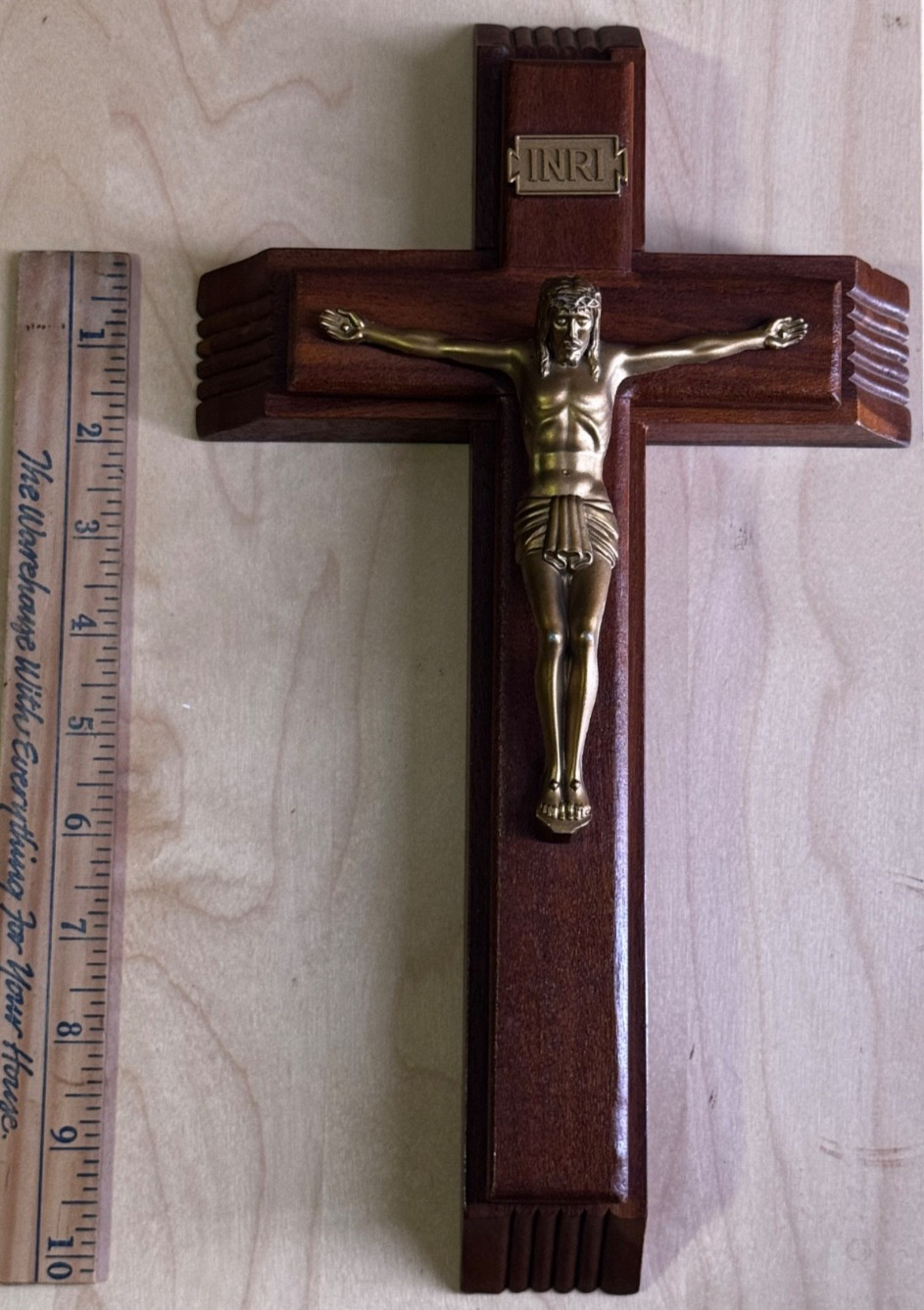 Vintage 12" Wooden Sick Call Crucifix Last Rites Cross Slide Hidden Compartment Vintage 12" Wooden Sick Call Crucifix Last Rites Cross Slide Hidden Compartment