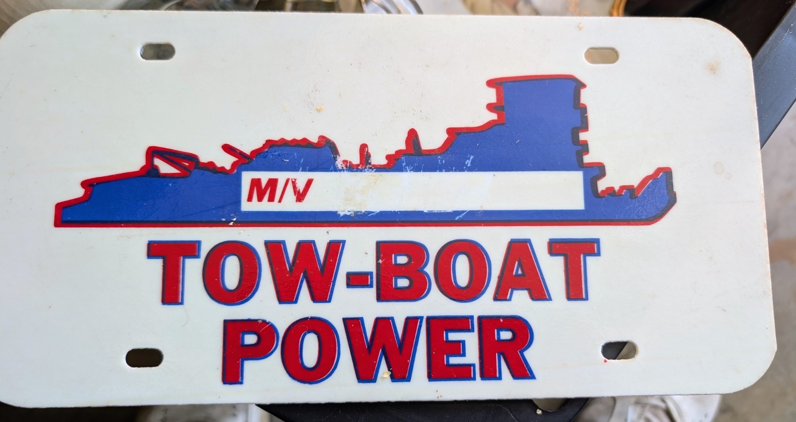 Tow-Boat Power Front License Plate