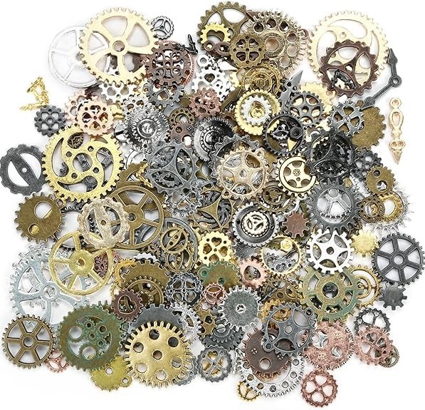 300g Antique Steampunk Gears Mixed Metal Clock Parts for DIY Jewelry Crafts 300g Antique Steampunk Gears Mixed Metal Clock Parts for DIY Jewelry Crafts