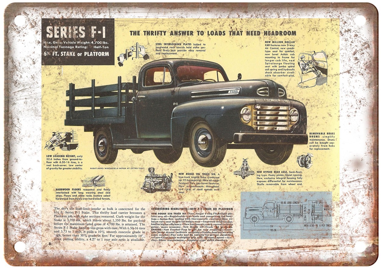 1948 Ford Light Duty Truck Vintage Auto Ad Retro Look Metal Sign AN3260 1948 Ford Light Duty Truck Vintage Auto Ad Retro Look Metal Sign AN3260