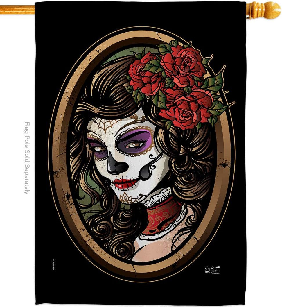 La Calavera Catrina Flag Dia De Los Muertos Decorations Day of Dead Decor Room H La Calavera Catrina Flag Dia De Los Muertos Decorations Day of Dead Decor Room H