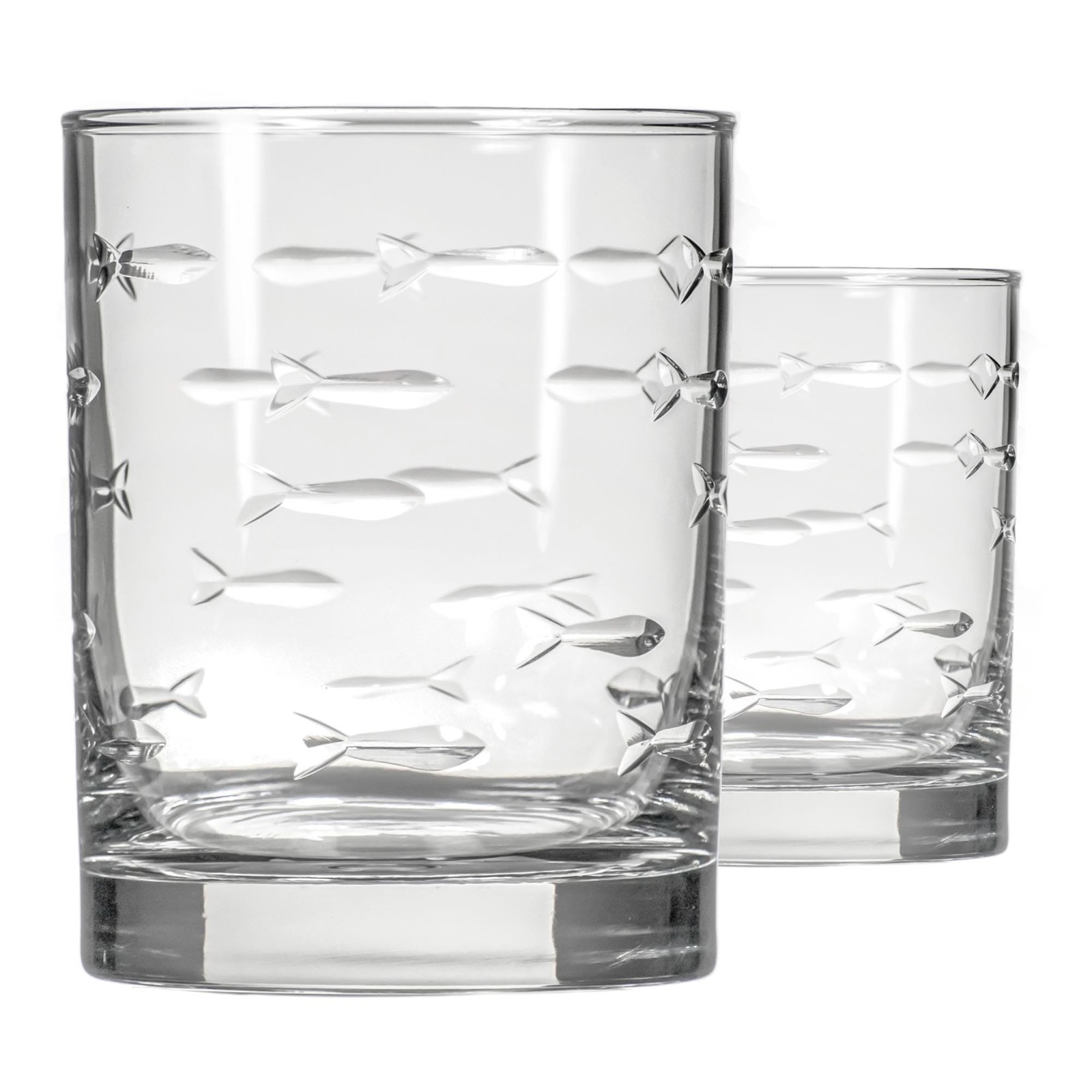Rolf Glass School of Fish 13 oz Double Old Fashioned Whiskey Cocktail Glass | Se Rolf Glass School of Fish 13 oz Double Old Fashioned Whiskey Cocktail Glass | Se
