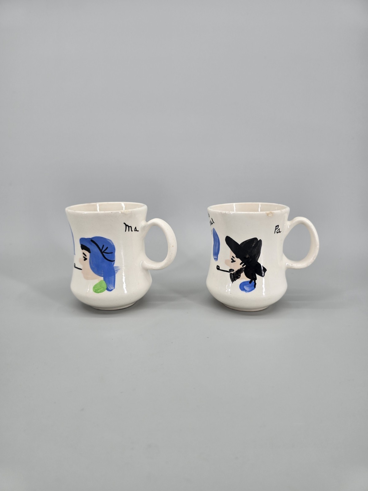 Vintage Buffalo National River Arkansas Ma Pa Ceramic Mugs Pair Hand Painted Vintage Buffalo National River Arkansas Ma Pa Ceramic Mugs Pair Hand Painted