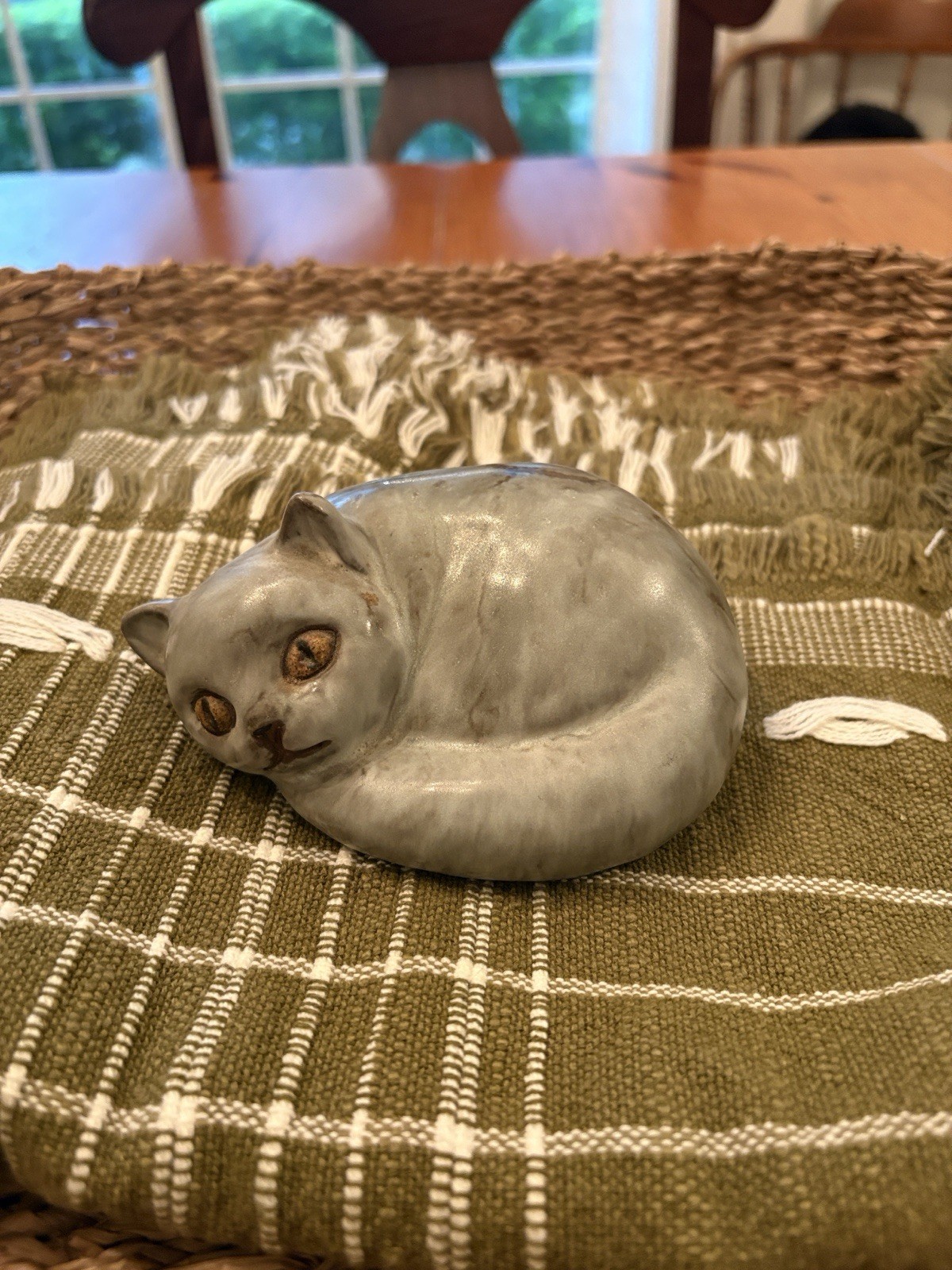 Vintage Andersen Design Studio Pottery Gray Curled Cat Figurine - 5" Vintage Andersen Design Studio Pottery Gray Curled Cat Figurine - 5"