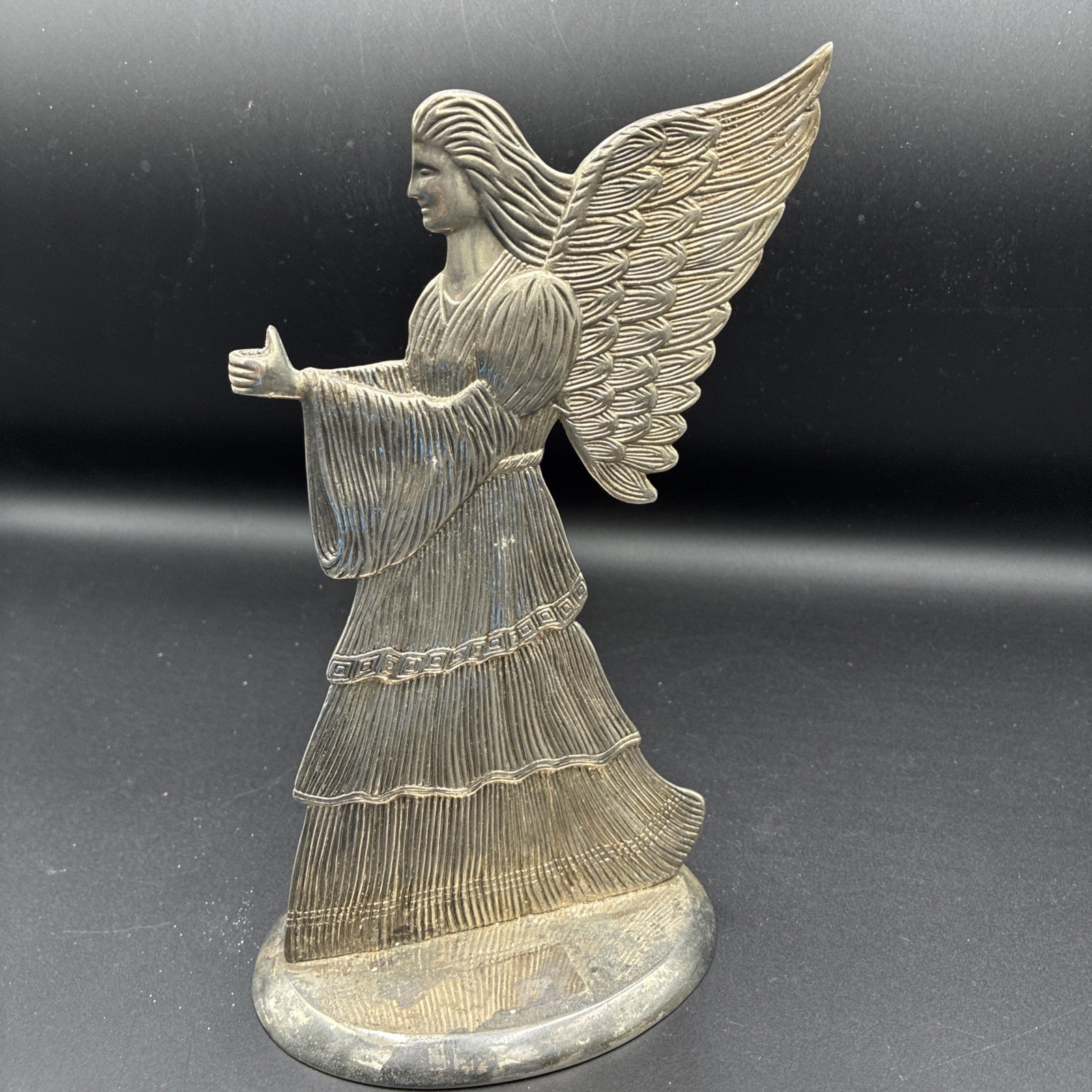 Vintage 1994 Angel  Candle Holder 9” Silver Co Silver Plated-- No Candle Holder