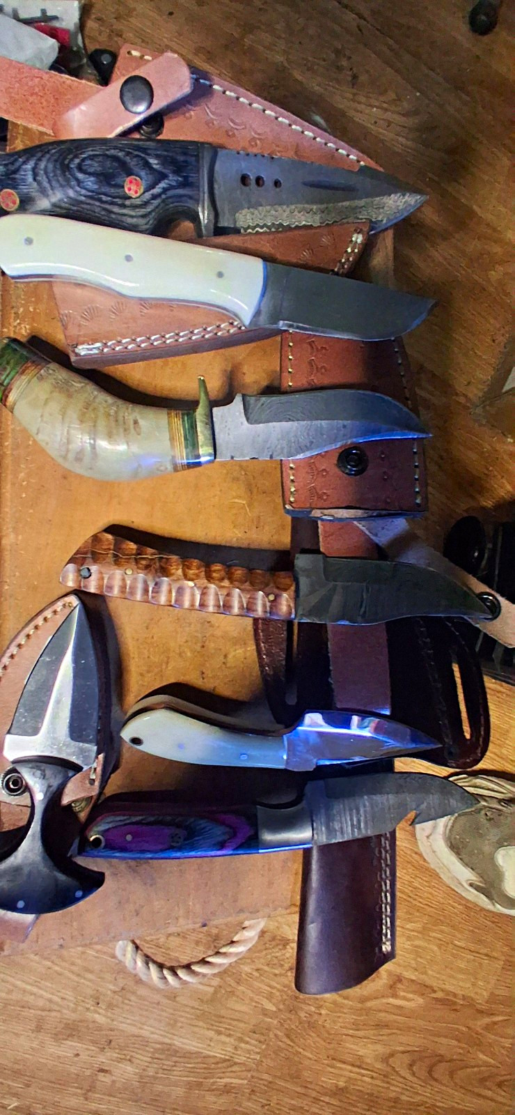 Your Choice Fixed Blade Hunting Knives Damascus Steel Blades w/Sheaths