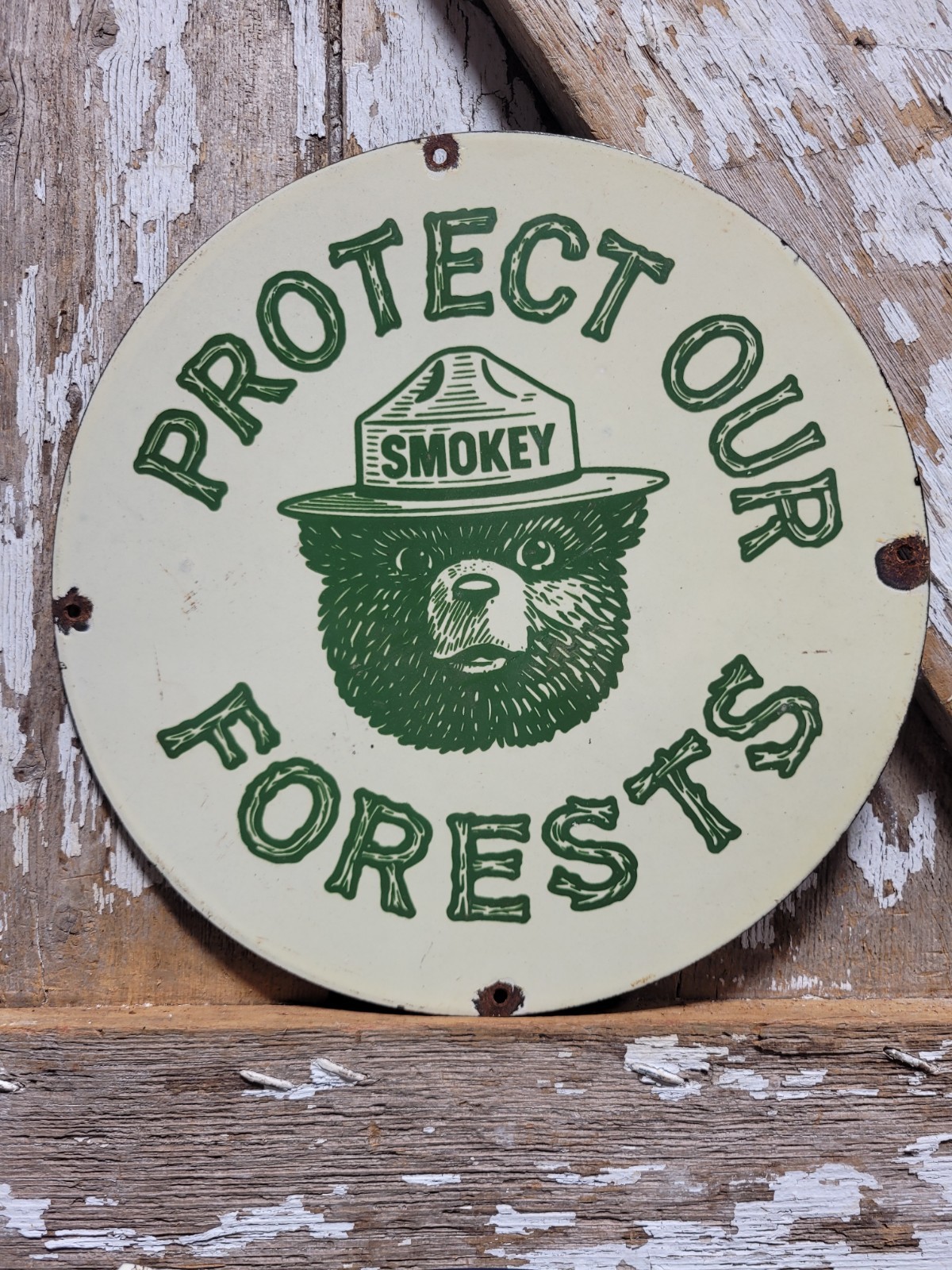 VINTAGE SMOKEY THE BEAR PORCELAIN SIGN RARE OLD FOREST SERVICE NATIONAL PARK 12" VINTAGE SMOKEY THE BEAR PORCELAIN SIGN RARE OLD FOREST SERVICE NATIONAL PARK 12"