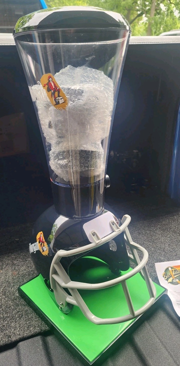 Captain Morgan Football Helmet Beer Super Tube Dispenser Unused Captain Morgan Football Helmet Beer Super Tube Dispenser Unused