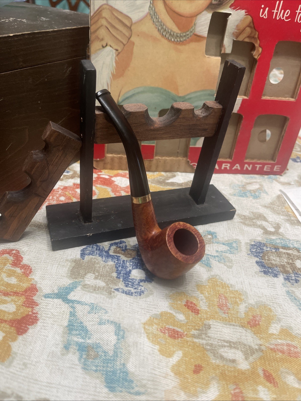 NOS Vintage Imported Briar Wood Pipe 1/10 Gold Fill Band Unsmoked Gem Screw Stem NOS Vintage Imported Briar Wood Pipe 1/10 Gold Fill Band Unsmoked Gem Screw Stem