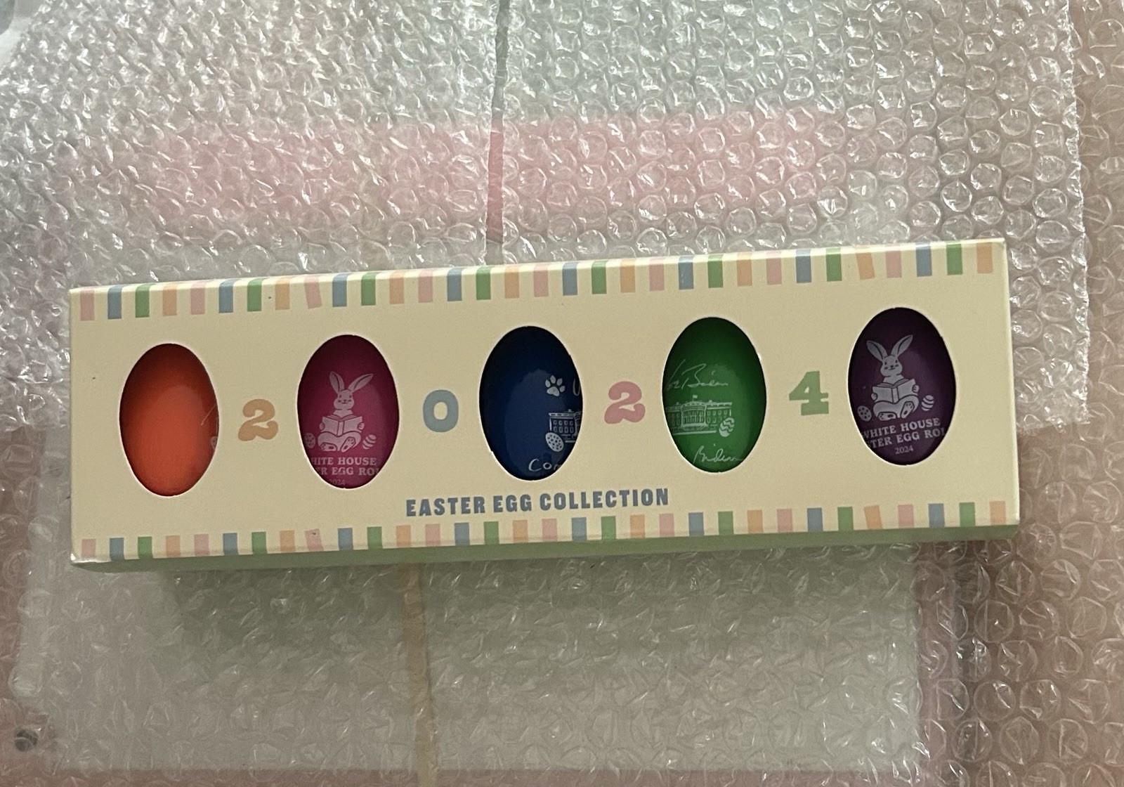 BIDEN 2024 SET of 5 WHITE HOUSE EASTER EGG PRESIDENT DOG SIGNATURE JOE DEMOCRAT